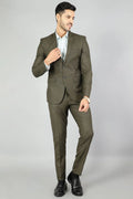 Polyester Cotton Plain Green Two Piece Suit