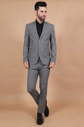 Polyester Cotton Grey Two Piece Suit