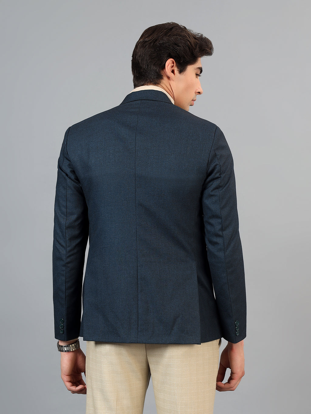 Men's Peacock Slim Fit Solid Single Breasted Formal Blazer